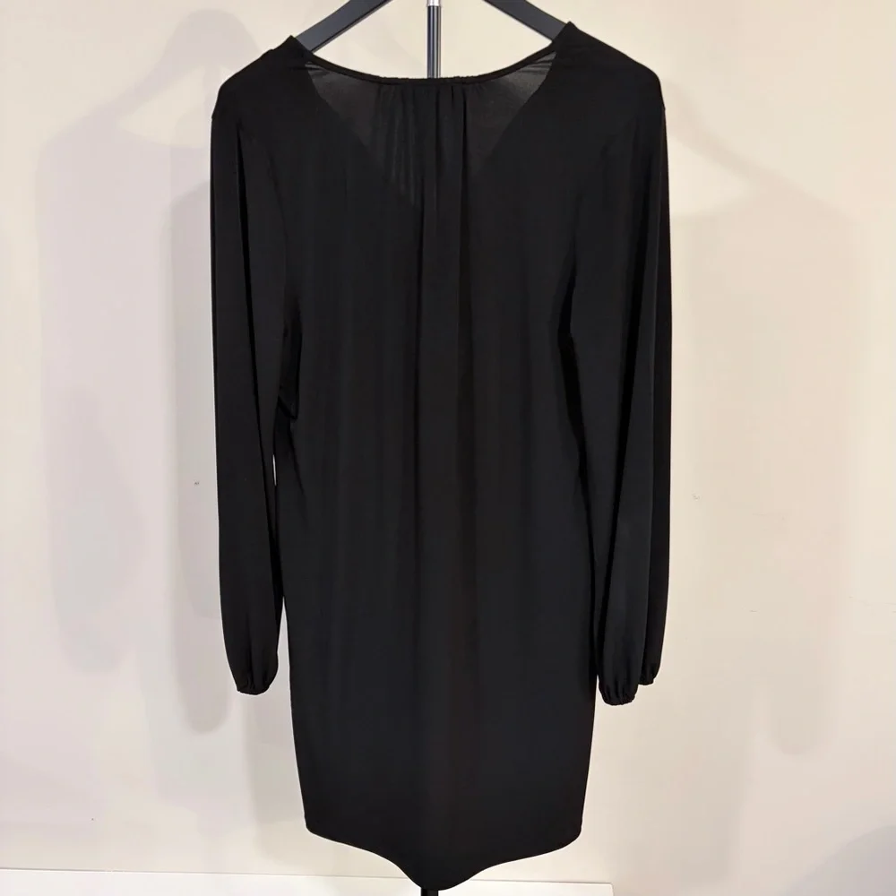 Michael Kors Black Dress S Elegant Sleek Chic Gold Chain Mobwife Lightweight